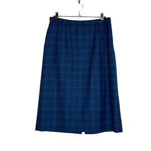 Pendleton Virgin Wool Pencil Skirt Blue Womens Size 10